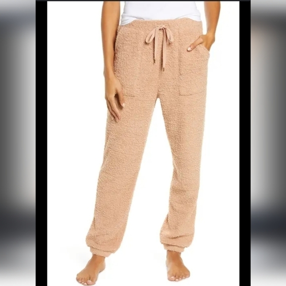Honeydew Tan Teddy Bear Fuzzy Sherpa Cozy Lounge Plush Jogger Pants Size Medium - Picture 1 of 11